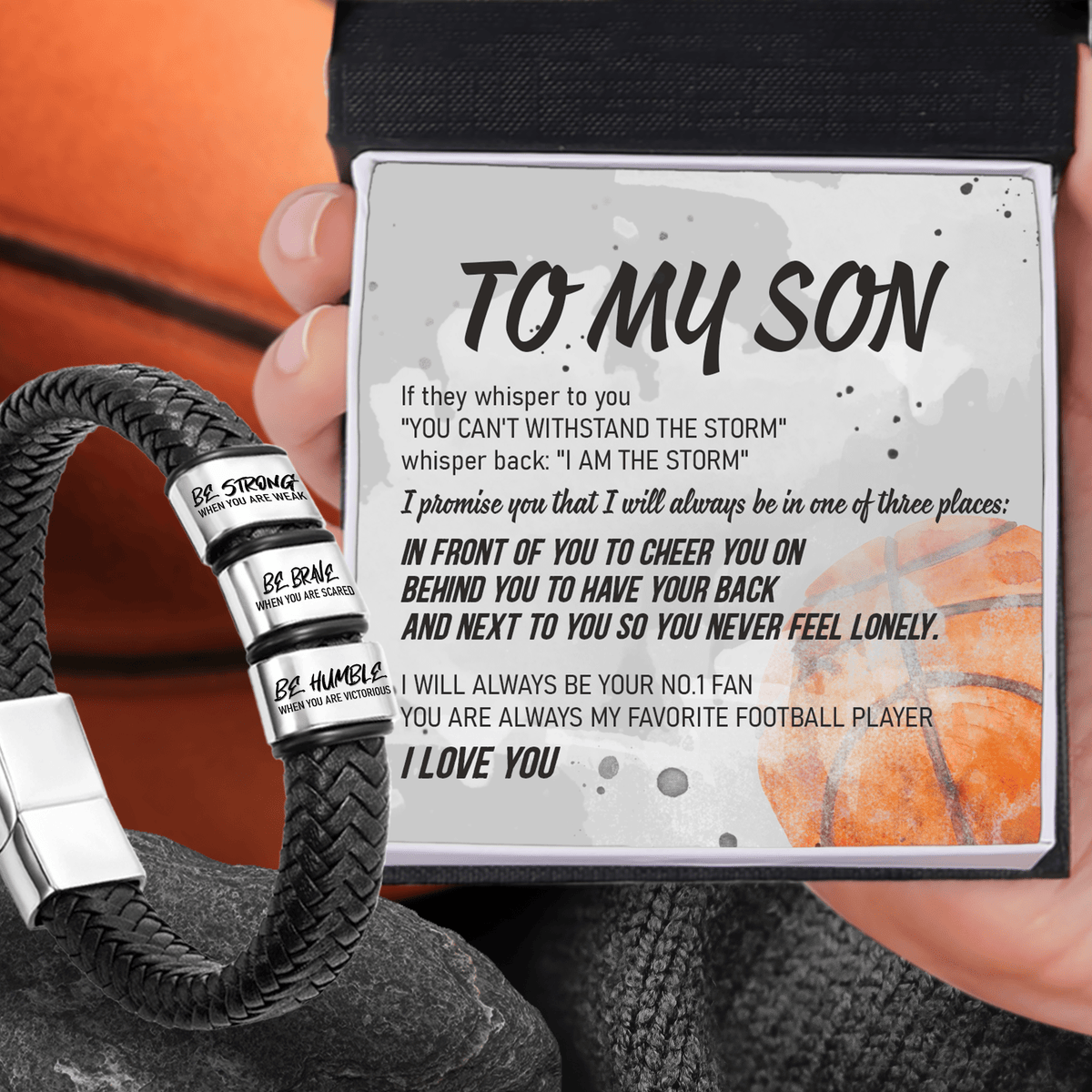 Leather Bracelet - Basketball - To My Son - I Will Always Be Your No1. Fan - Gbzl16041