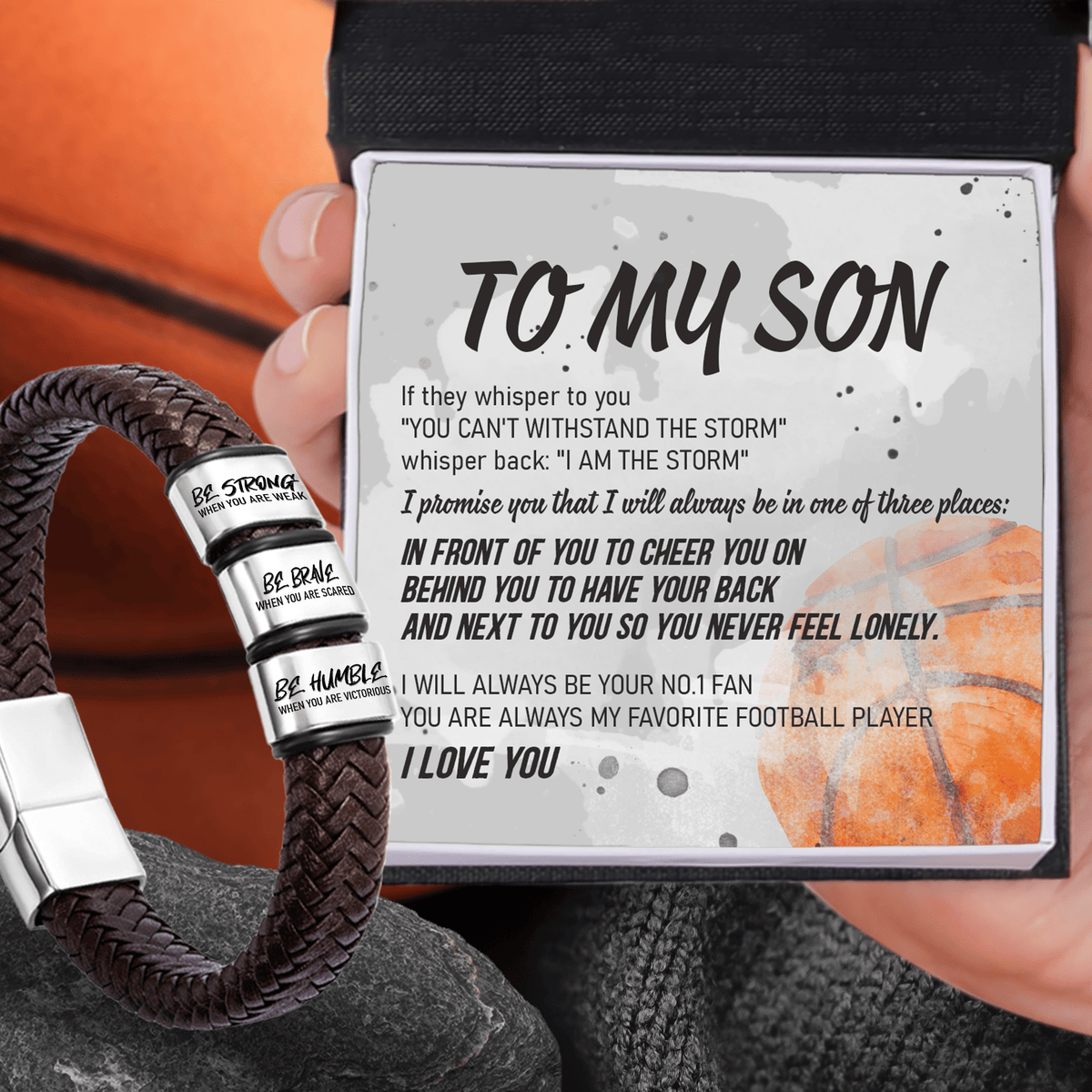 Leather Bracelet - Basketball - To My Son - I Will Always Be Your No1. Fan - Gbzl16041