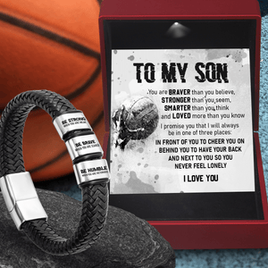 Leather Bracelet - Basketball - To My Son - You Are Braver Than You Believe - Gbzl16040