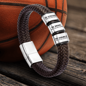 Leather Bracelet - Basketball - To My Son - You Are Braver Than You Believe - Gbzl16040