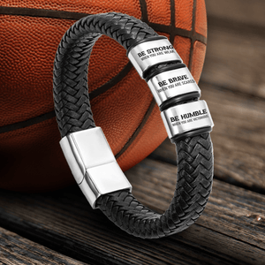 Leather Bracelet - Basketball - To My Son - You Are Braver Than You Believe - Gbzl16040