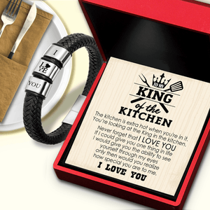 Leather Bracelet - Cooking - To My King Of The Kitchen - I Love You - Gbzl14017