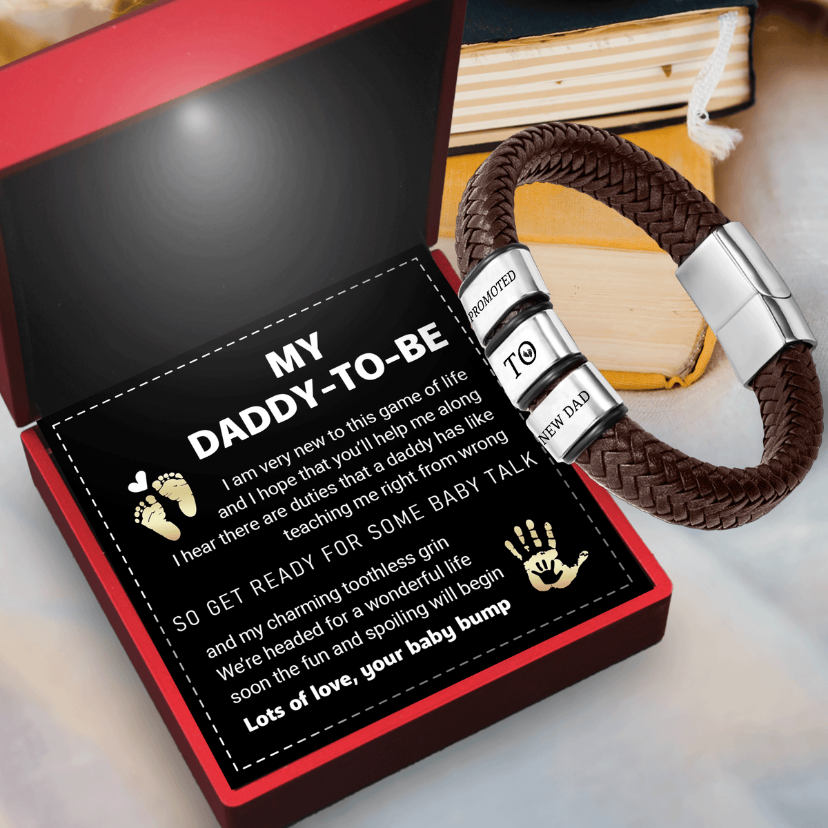 Leather Bracelet - Family - To Dad-to-be - We’re Headed For A Wonderful Life - Gbzl18020