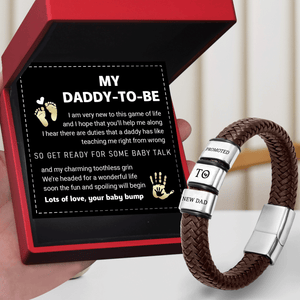 Leather Bracelet - Family - To Dad-to-be - We’re Headed For A Wonderful Life - Gbzl18020