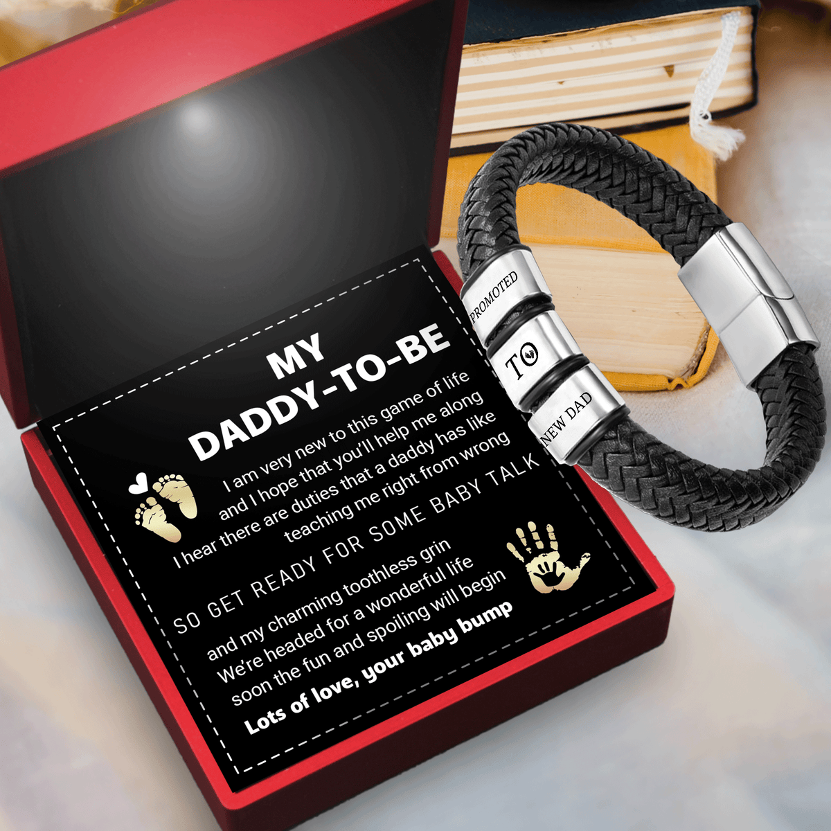 Leather Bracelet - Family - To Dad-to-be - We’re Headed For A Wonderful Life - Gbzl18020