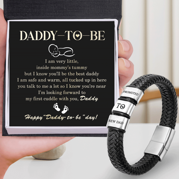 Leather Bracelet - Family - To Daddy-to-be - I Know You'll Be The Best -  Wrapsify