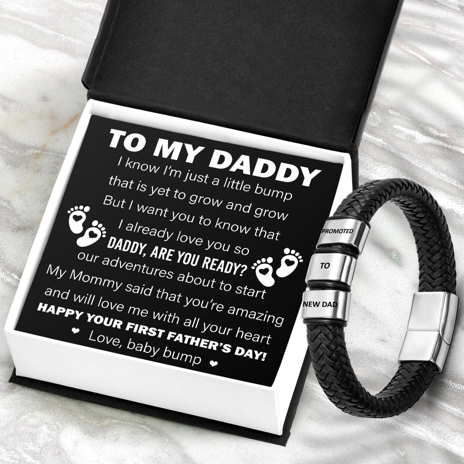 Leather Bracelet - Family - To My Daddy - Happy Your First Father’s Day! - Gbzl18006