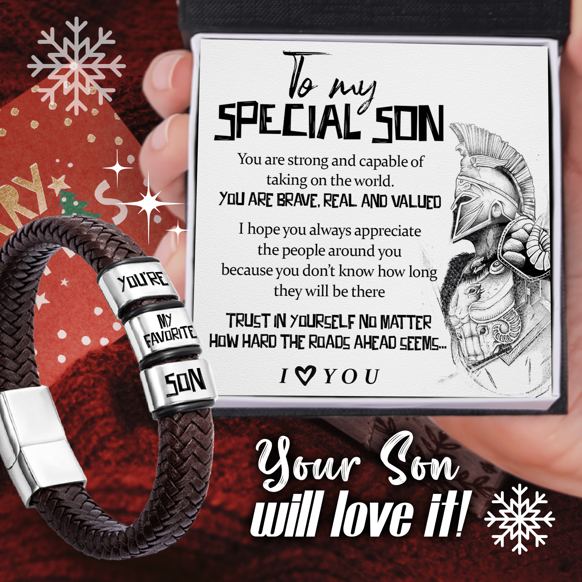Leather Bracelet - Family - To My Son - Trust In Yourself No Matter How Hard The Roads Ahead Seem - Gbzl16065
