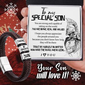 Leather Bracelet - Family - To My Son - Trust In Yourself No Matter How Hard The Roads Ahead Seem - Gbzl16065