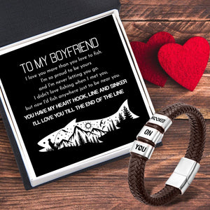 Leather Bracelet - Fishing - To My Boyfriend - Hooked On You - Gbzl12011