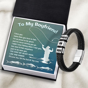 Leather Bracelet - Fishing - To My Boyfriend - I Love You More Than You Love To Fish - Gbzl12007