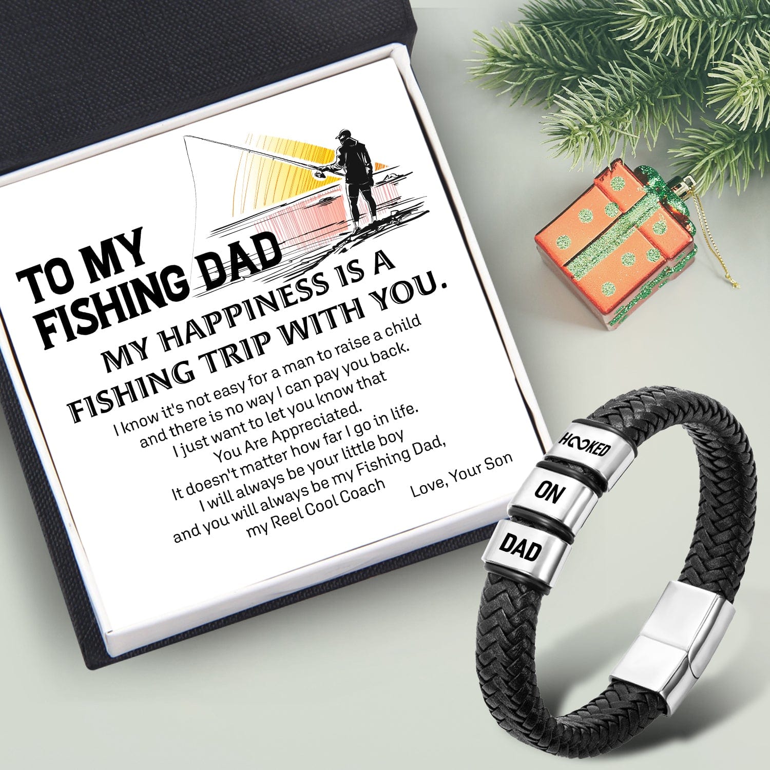 Leather Bracelet - Fishing - To My Dad - From Son - You Are