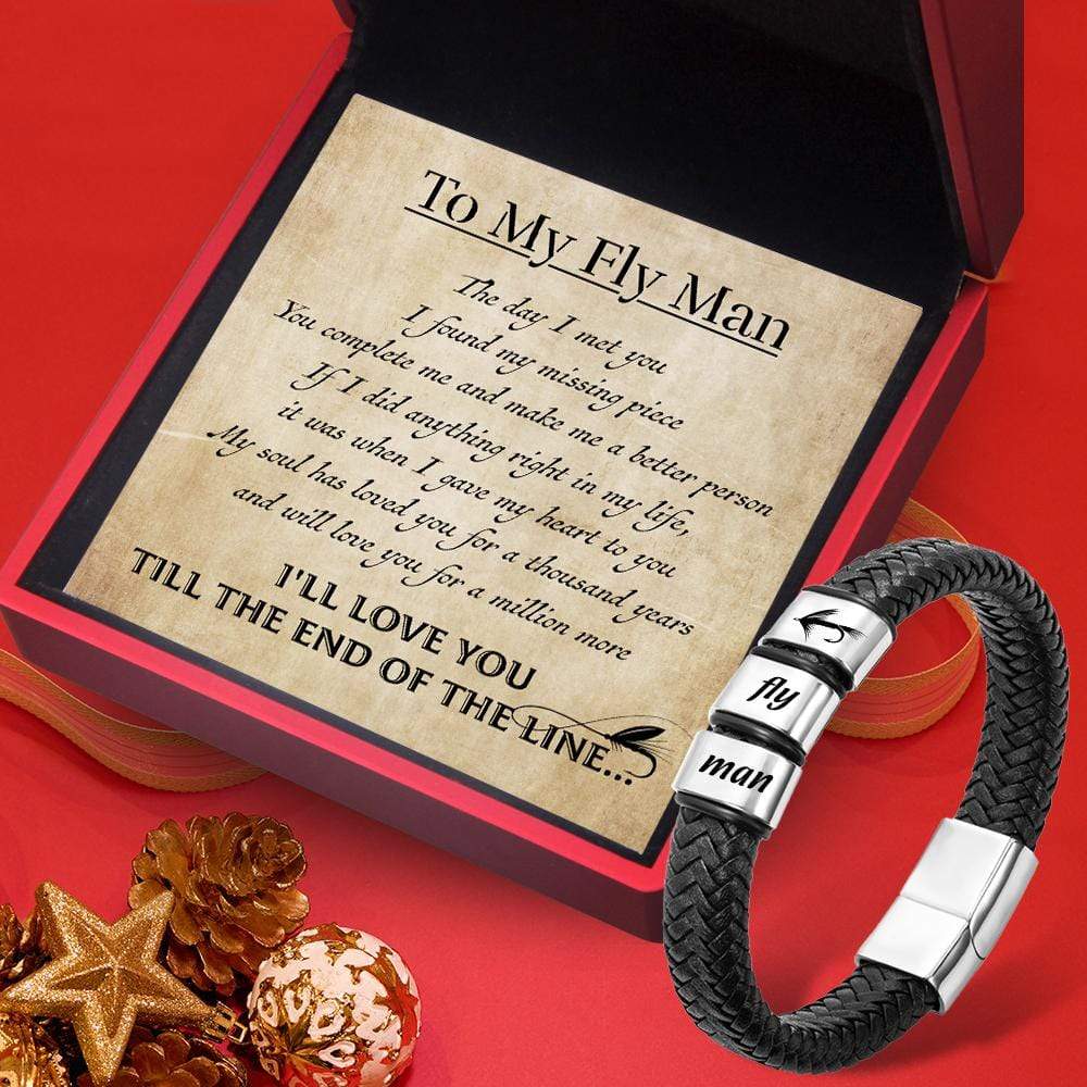Leather Bracelet - Fishing - To My Fly Man - I'll Love You Till The End Of The Line - Gbzl26003