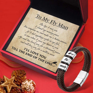 Leather Bracelet - Fishing - To My Fly Man - I'll Love You Till The End Of The Line - Gbzl26003