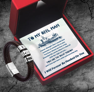 Leather Bracelet - Fishing - To My Reel Man - I Will Forever Be Hooked On You - Gbzl26035