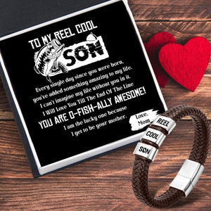 Leather Bracelet - Fishing - To My Son - I Will Love You Till The End Of The Line - Gbzl16050