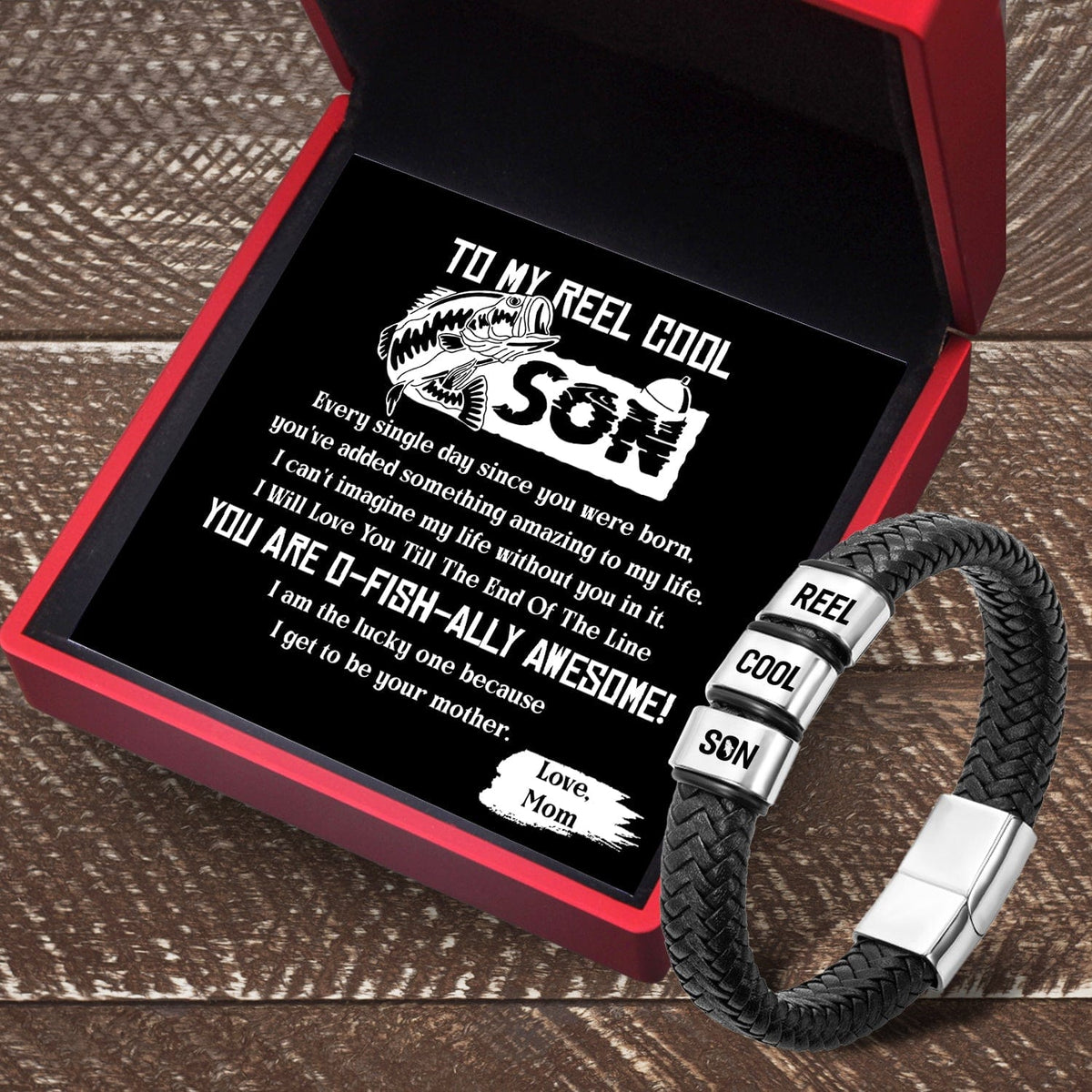 Leather Bracelet - Fishing - To My Son - I Will Love You Till The End Of The Line - Gbzl16050