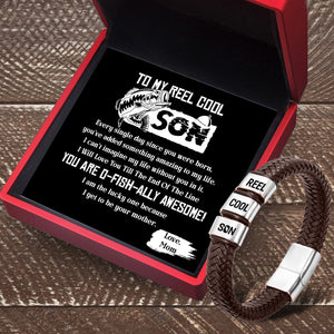 Leather Bracelet - Fishing - To My Son - I Will Love You Till The End Of The Line - Gbzl16050