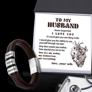 Leather Bracelet - Nurse - To My Husband - Never Forget That I Love You - Gbzl14015