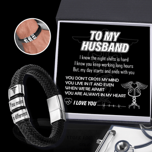 Leather Bracelet - Nurse - To My Husband - You Are Always In My Heart - Gbzl14014