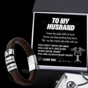 Leather Bracelet - Nurse - To My Husband - You Are Always In My Heart - Gbzl14014