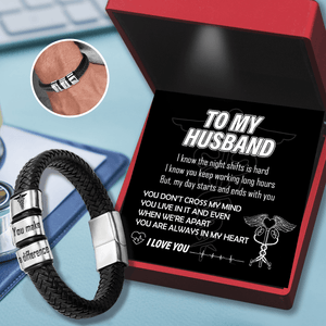 Leather Bracelet - Nurse - To My Husband - You Are Always In My Heart - Gbzl14014