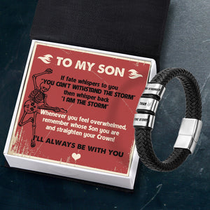 Leather Bracelet - Skull - To My Son - I'll Always Be With You - Gbzl16063