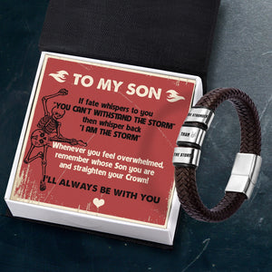 Leather Bracelet - Skull - To My Son - I'll Always Be With You - Gbzl16063