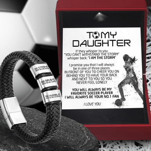 Leather Bracelet - Soccer - To My Daughter - Be Humble When You Are Victorious - Gbzl17005