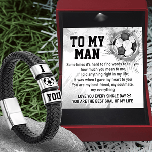 Leather Bracelet - Soccer - To My Man - You're The Best Goal Of My Life - Gbzl26024