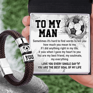 Leather Bracelet - Soccer - To My Man - You're The Best Goal Of My Life - Gbzl26024