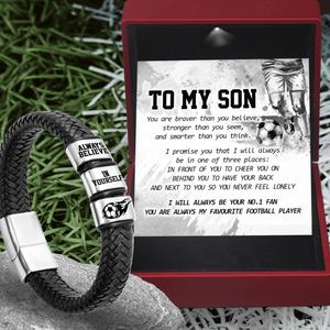 Leather Bracelet - Soccer - To My Son - Always Believe In Yourself - Gbzl16033