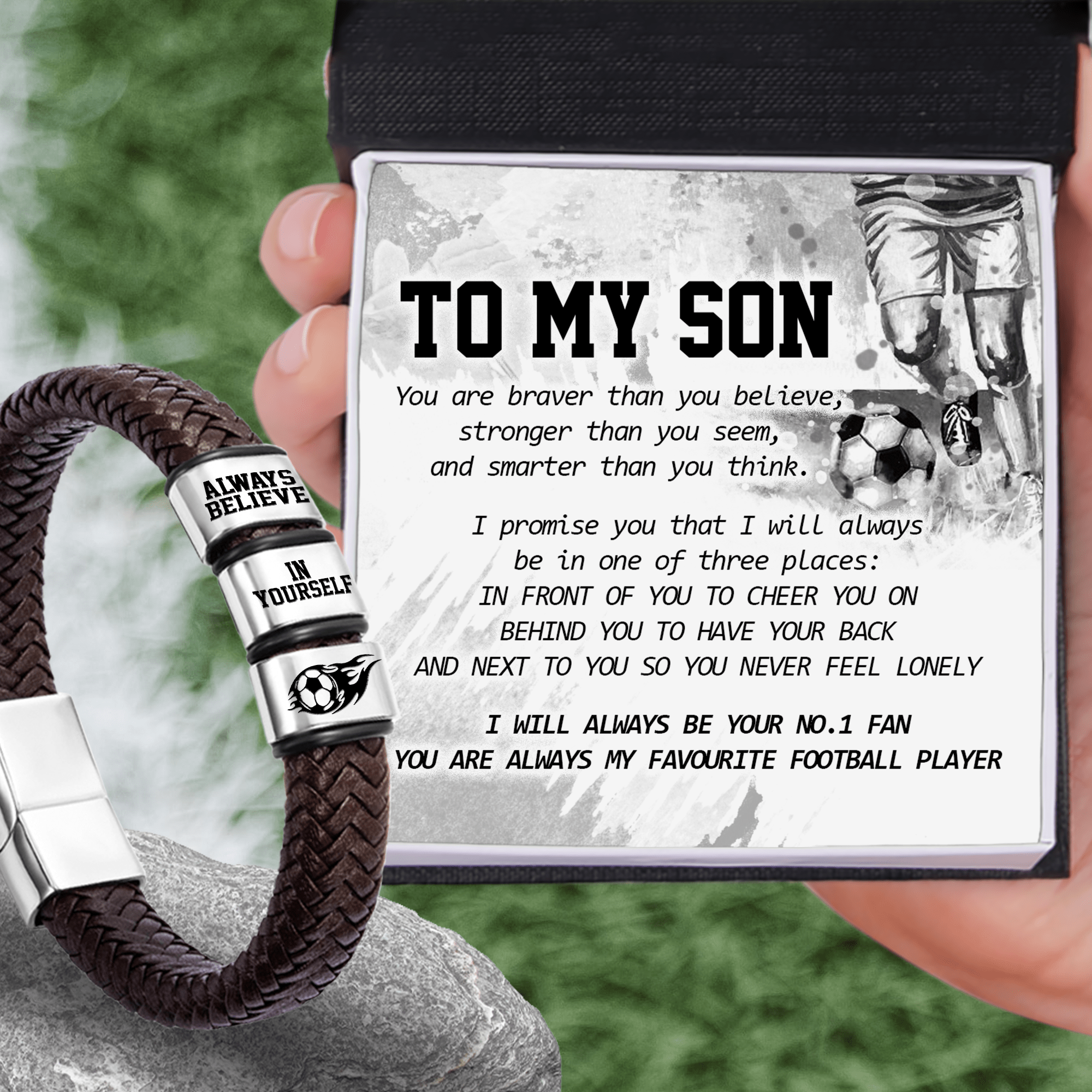 Leather Bracelet - Soccer - To My Son - Always Believe In Yourself - Gbzl16033