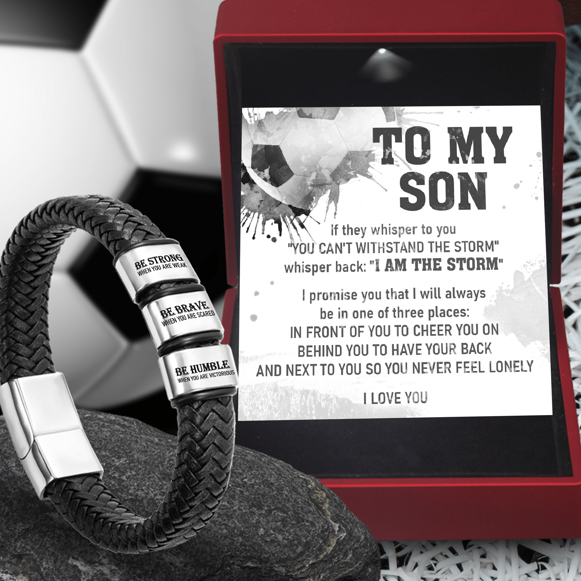 Leather Bracelet - Soccer - To My Son - I Love You - Gbzl16042