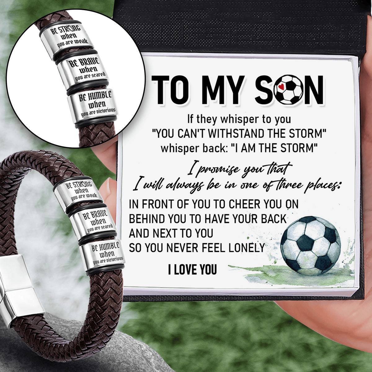 Leather Bracelet - Soccer - To My Son - I Love You - Gbzl16051