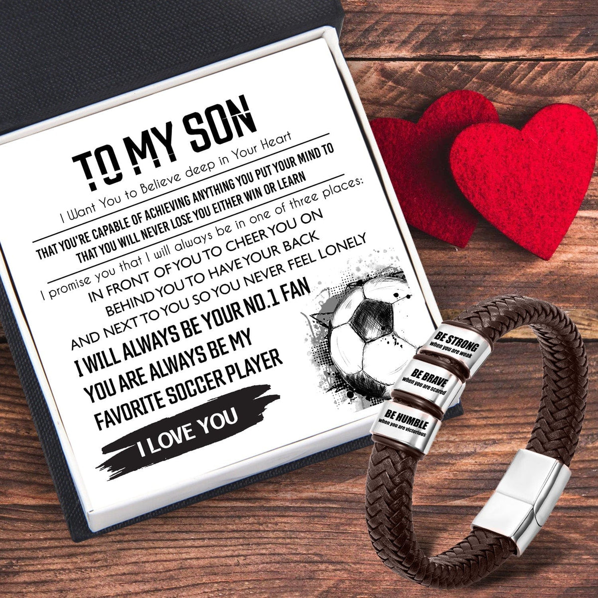 Leather Bracelet - Soccer - To My Son - I Love You - Gbzl16055