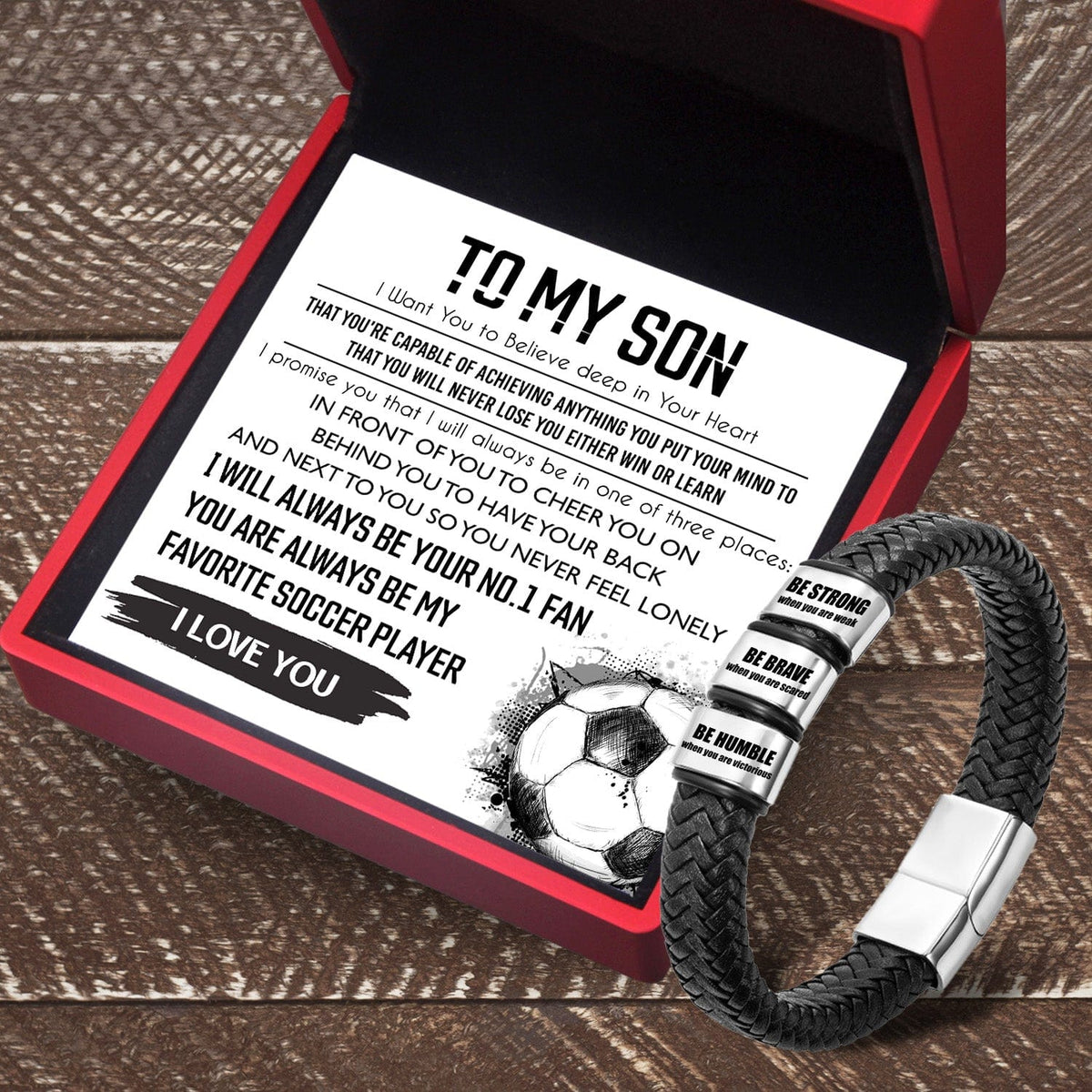 Leather Bracelet - Soccer - To My Son - I Love You - Gbzl16055