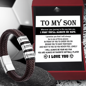 Leather Bracelet - Soccer - To My Son - I Pray You'll Always Be Safe - Gbzl16045