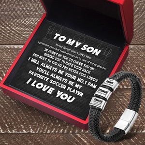 Leather Bracelet - Soccer - To My Son - I Will Always Be Your No.1 Fan - Gbzl16054