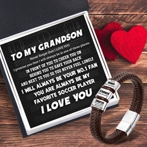 Leather Bracelet - Soccer - To My Son - Never Forget That I Love You - Gbzl22019