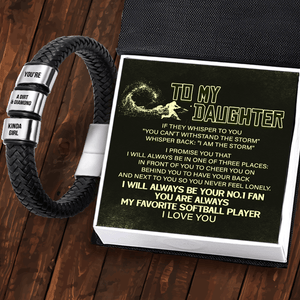 Leather Bracelet - Softball - To My Daughter - I Will Always Be Your No.1 Fan - Gbzl17004