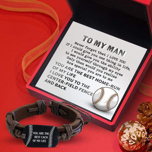 Leather Cord Bracelet - Baseball - To My Man - How Special You Are To Me - Gbr26013