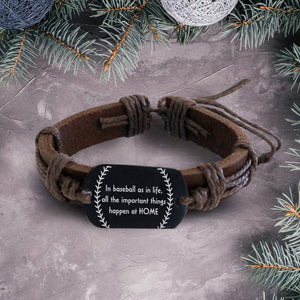 Leather Cord Bracelet - Baseball - To My Man - I Just Want To Be Your Last Everything - Gbr26011