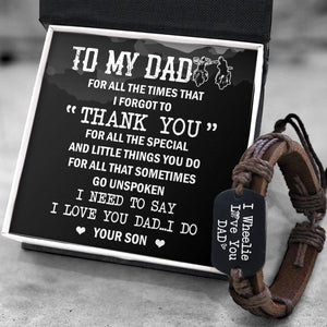 Leather Cord Bracelet - Biker - To My Dad - From Son - I Love You Dad...i Do - Gbr18010