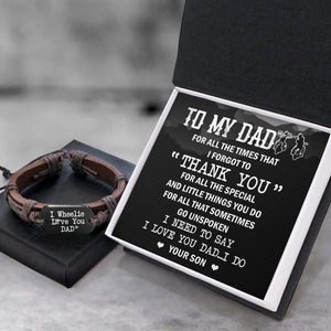 Leather Cord Bracelet - Biker - To My Dad - From Son - I Love You Dad...i Do - Gbr18010