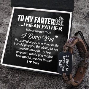 Leather Cord Bracelet - Biker - To My Father - How Special You Are To Me! - Gbr18012