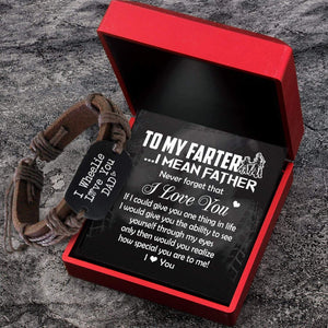 Leather Cord Bracelet - Biker - To My Father - How Special You Are To Me! - Gbr18012