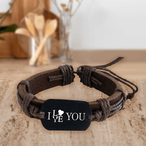 Leather Cord Bracelet - Cooking - To My Husband - A Man Who Cooks Is A True Romantic - Gbr14011
