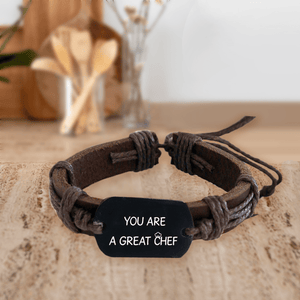 Leather Cord Bracelet - Cooking - To My Husband - You Are A Great Chef - Gbr14007