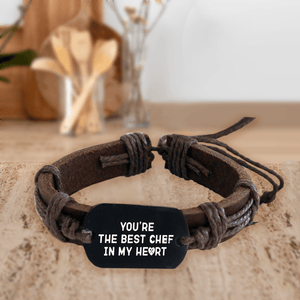 Leather Cord Bracelet - Cooking - To My Husband - You’re The Best Chef In My Heart - Gbr14009